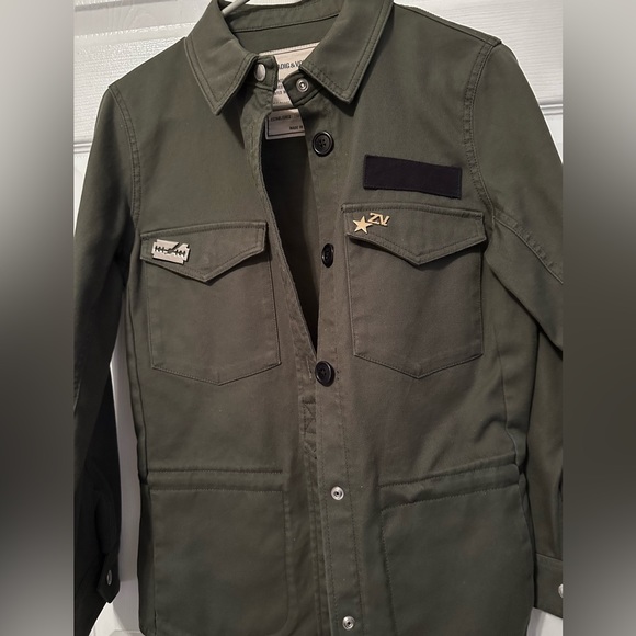 Zadig & Voltaire green jacket with embroidered skull on back - Picture 7 of 7